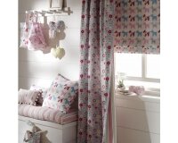 Englischer Dekostoff Clarke & Clarke BOBO, Elefanten, helllila-türkis