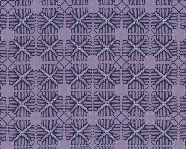Patchworkstoff "Ruby" mit geometrischem Punkte-Muster, dunkles lavendel-schwarz