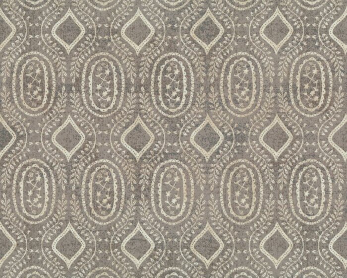 Patchworkstoff BLACK TIE AFFAIR, Oval-Blatt-Elemente, natur dunkel-hellbeige, Moda Fabrics