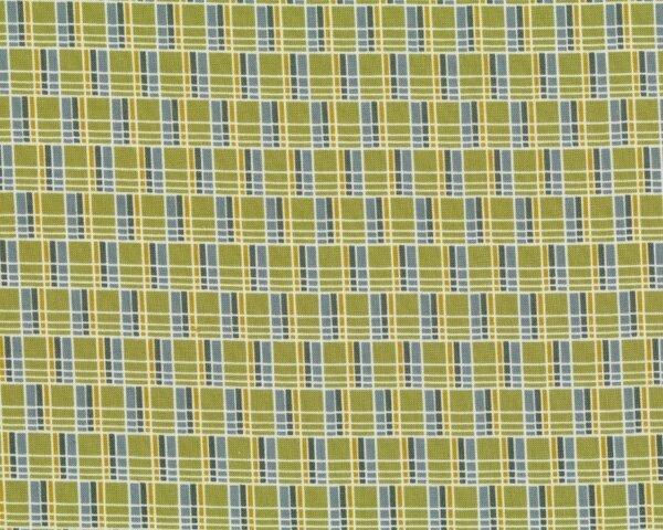 Patchworkstoff VAGABOND HIGH RISE, KästchenStreifen, hellgrün-grau