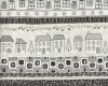 30-cm-Rapport Patchworkstoff FROSTY SEASON mit Weihnachtsstadt, weiß-anthrazit