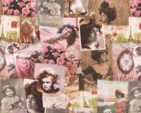 Baumwollstoff, Digitaldruck POETRY, Mädchen-Fotos,...