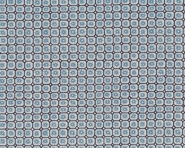 Patchworkstoff "Calico Cutey" mit Sternchen-Karo-Muster, gedecktes hellblau