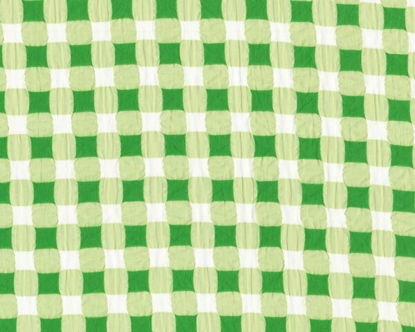Feine Crash-Baumwolle  "Vesicula", Vierecke, grasgrün-hellgrün-weiß
