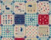 Patchworkstoff mit Leinen MARITIM SYMBOLS, maritime Motive, natur-dunkelblau