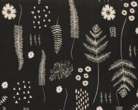 Patchworkstoff BLACK & WHITE, Farne, schwarz, Cotton...