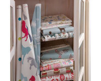 30-cm-Rapport Englischer Dekostoff Clarke & Clarke CRAFTWORK, Nähutensilien, rosa-hellblau