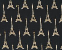 Patchworkstoff I DREAM OF PARIS, Eiffelturm, schwarz