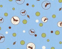 Patchworkserie Chirp! mit Vogelkreisen, kräftiges hellblau