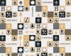 90-cm-Abschnitt Patchworkstoff OOH LA LA FRESH AND FRENCH, Küchenschürze, beige-schwarz-weiß