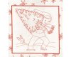 90-cm-Rapport Patchworkstoff LENA, Kinder im Winter, weiß-rot