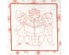 90-cm-Rapport Patchworkstoff LENA, Kinder im Winter, weiß-rot