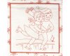 90-cm-Rapport Patchworkstoff LENA, Kinder im Winter, weiß-rot