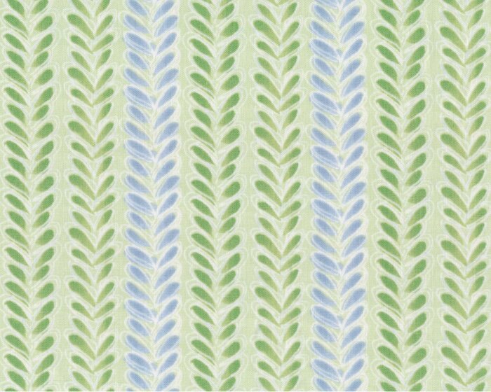 Patchworkstoff THE MAKERS, Blätter-Streifen, grasgrün, Cori Dantini