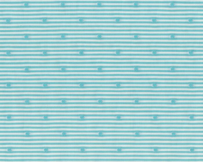 Baumwoll-Stretch CAMISETINA, Streifen mit Punkten, türkis