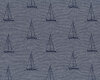 Single-Jacquard-Jersey aus Baumwolle von Westfalenstoffe PETIT CANOT, Segelboote, dunkelblau meliert