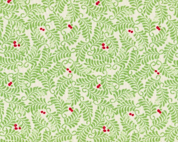 Patchworkstoff SOLSTICE, feine Blattranken, wollweiß, Moda Fabrics