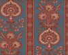 Patchworkstoff LE MARAIS, Ornament-Streifen, stumpfes türkis-stumpfes rot, Moda Fabrics