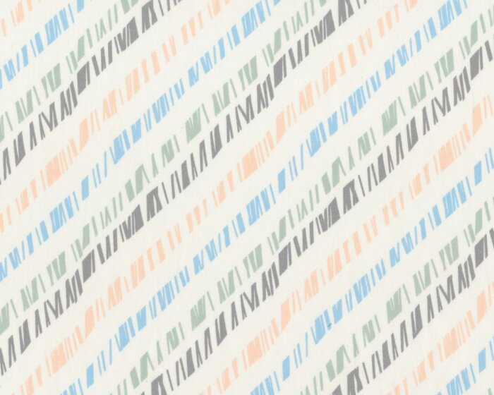 Feiner Popeline-Patchworkstoff GOSSAMER, Strichel-Diagonalen, hellblau-helles aprikot