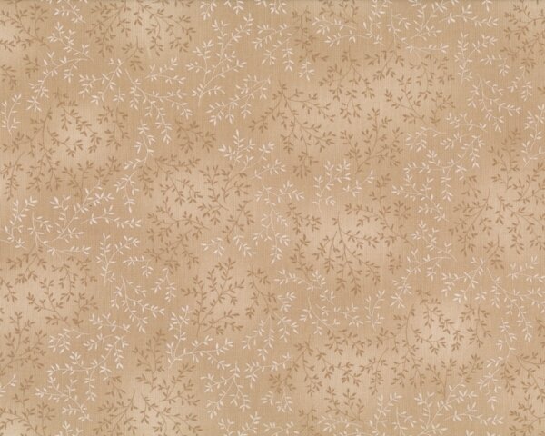 Patchworkstoff "Willow" mit zarten Blattzweigen, beige