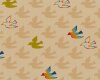 Patchworkstoff FLYING COLORS, Vögel, sandfarben-olivgelb, Moda Fabrics