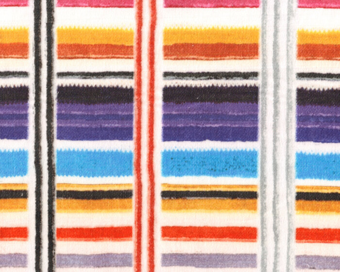 Baumwollstretch aus Italien PITTURA, Farbstreifen, gelb-lila