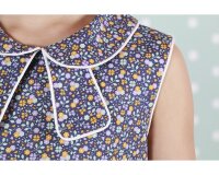 Feiner Baumwollstoff COVERED MEADOW, Streublümchen, helles olive-pastellorange