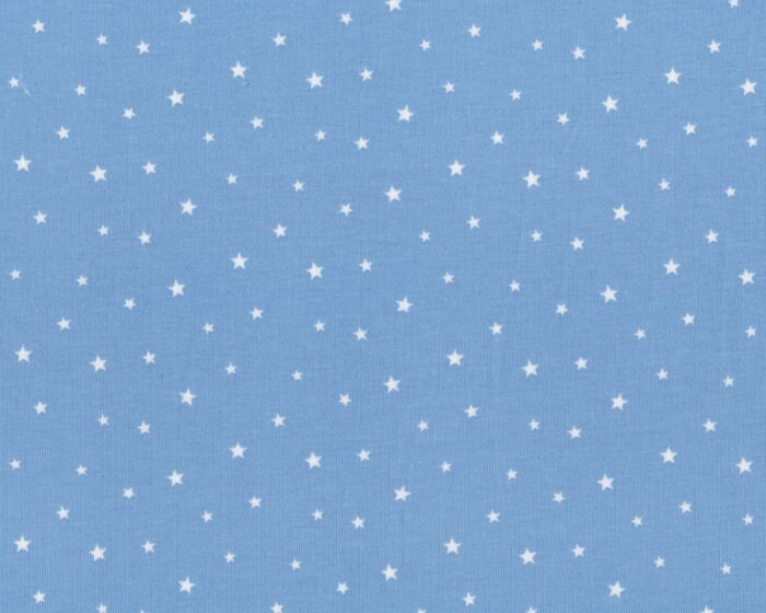 Baumwolljersey mit Elasthan LILLY STAR, Sternchen, hellblau-weiß