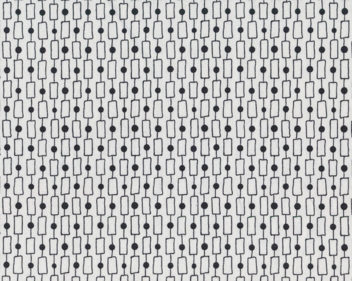 Patchworkstoff HARMONY, Viereck-Punkt-Kette, weiß-schwarz