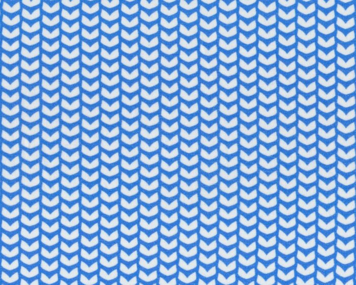 Baumwolljersey MINI FIN, Fischgrat-Muster, ultramarinblau-weiß