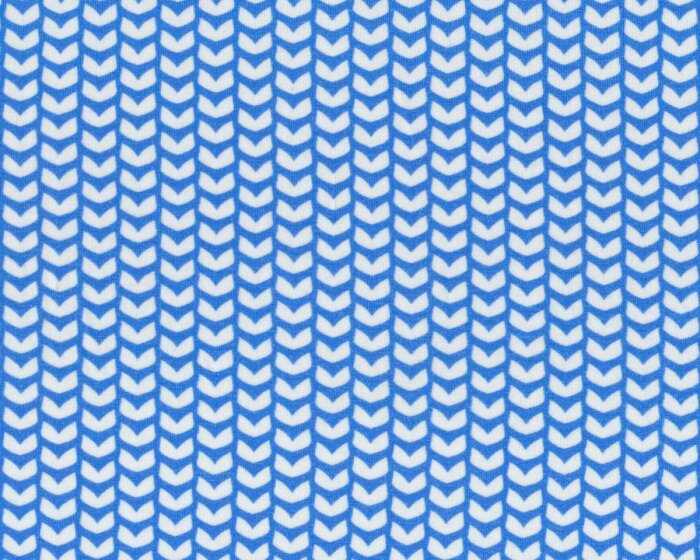 Baumwolljersey MINI FIN, Fischgrat-Muster, ultramarinblau-weiß