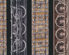 Patchworkstoff RAILWAY EXPRESS, Eisenbahn-Strecke, schwarz-braun