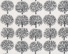 Patchworkstoff FRAU RICHTER, gezeichnete Bäume, weiß-schwarz