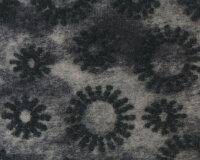 Strickwalk, Wolle mit Baumwolle SOLSTICIO, Kreisblüten, grau