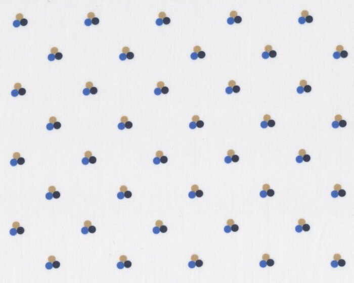 Feiner Baumwollbatist TRESI, Dreierpunkte, weiß-blau