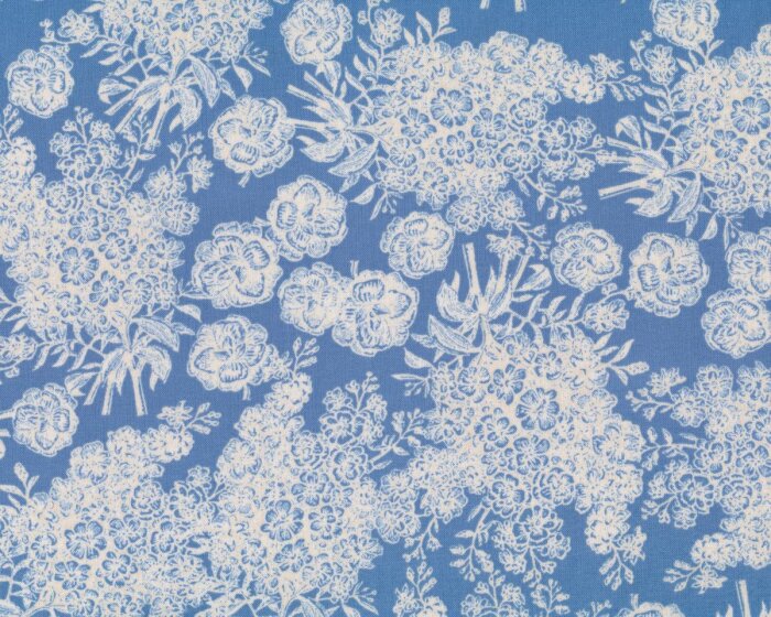 Patchworkstoff ROSE WATER, Blumensträuße, hellblau, Tina Givens