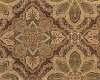 Patchworkstoff THE NEW RENAISSANCE MAN, Ornamentblüten, dunkelbraun-gold metallic
