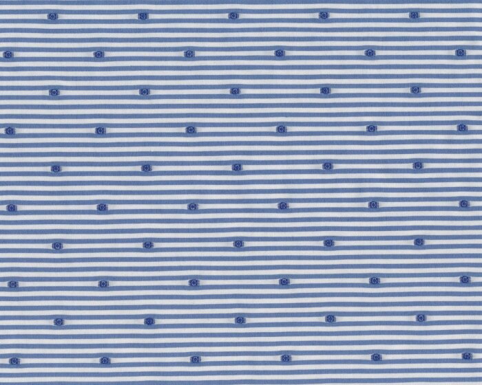 Baumwoll-Stretch CAMISETINA, Streifen mit Punkten, blau