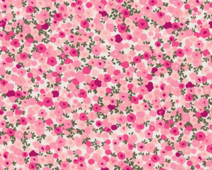 Batist REGENT STREET LAWNS, Tupfenblüten, rosa-gebrochenes weiß, Moda Fabrics