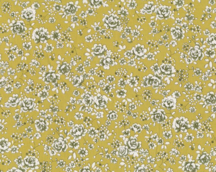 Batist REGENT STREET LAWNS, Streublümchen, helles olivgrün, Moda Fabrics