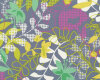 Patchworkserie "Wildwood", Blüten-Blätter-Design mit gepunkteten Elementen, grau-pink