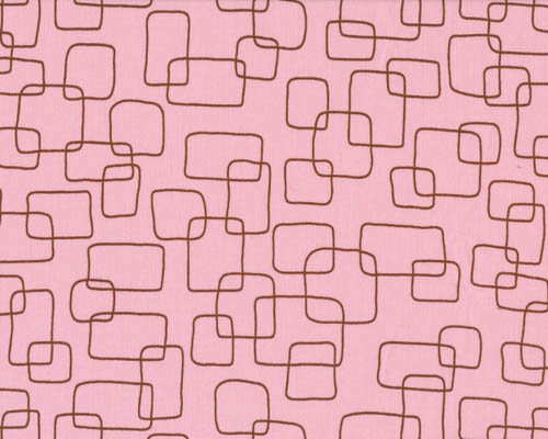 Patchworkserie "Chirp!" mit Skizzen-Vierecken, rosa