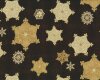 Patchworkstoff "Weihnachtsklassiker" mit großen Sternen und Ornamentgrund, schwarz-beige