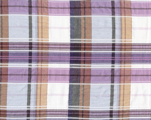 Feine Baumwolle mit leichtem Crash und Strukturstreifen, kariert, helllila-hellgrau