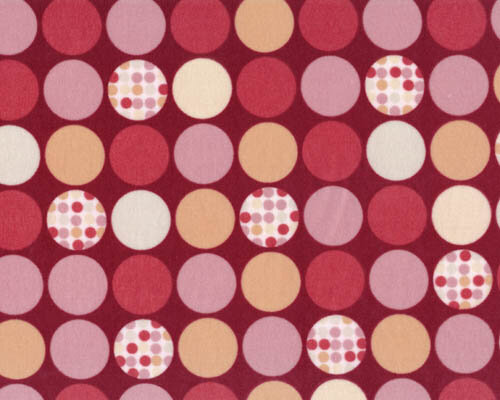 Velourstoff NEW RETRO mit Kreisen, dunkelrot, Hilco