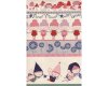 Patchworkstoff "Pocket Pixie Stripe", Bordürenstreifen mit kleinen Feen, rosa-stumpfes rot-taubenblau