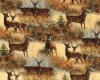 Patchworkstoff WALNUT GROVE, Hirsche in Steppenlandschaft, dunkelbraun