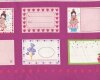 60-cm-Rapport Patchworkstoff LIZZY FAY, Elfen, Muffins und Etiketten, fuchsia