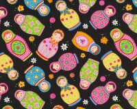 Patchworkstoff "Holzpuppe" mit Matrjoschkas,...