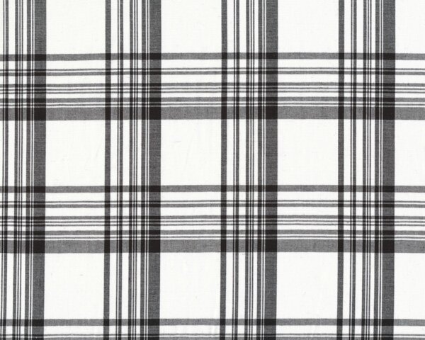 Feine Baumwolle mit Elasthan "Alban" mit Karo-Streifen, weiß-grau-schwarz